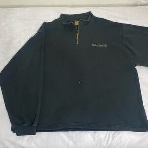 Timberland Black Quarter-Zip Pullover Sweatshirt Men's XL Fleece Mock Neck